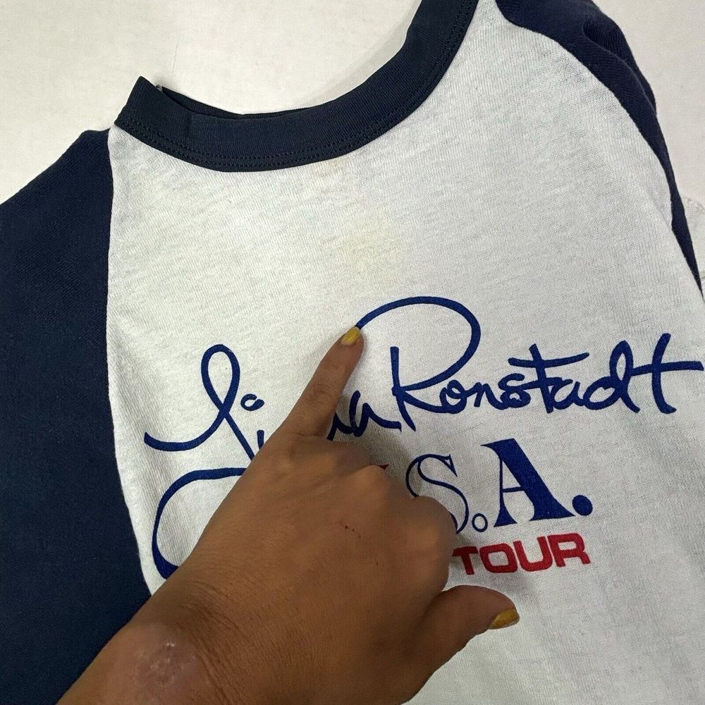 Vintage '78 LINDA RONSTADT Tour T-shirt Mens Medium 38-40 Raglan Baseball USA EC - Picture 10 of 12
